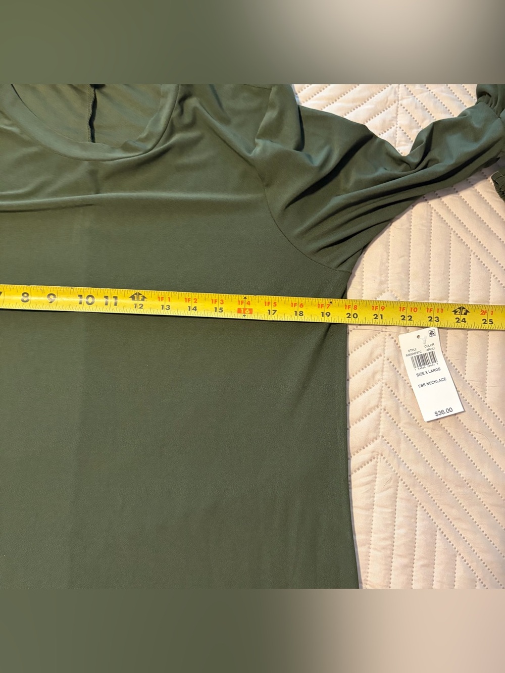 As U Wish- Olive Green Long Sleeve Shift Dress - Brand: - Picture 8 of 10